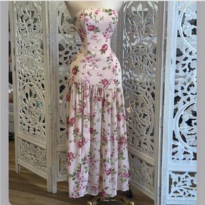 Floral Strapless Maxi Dress